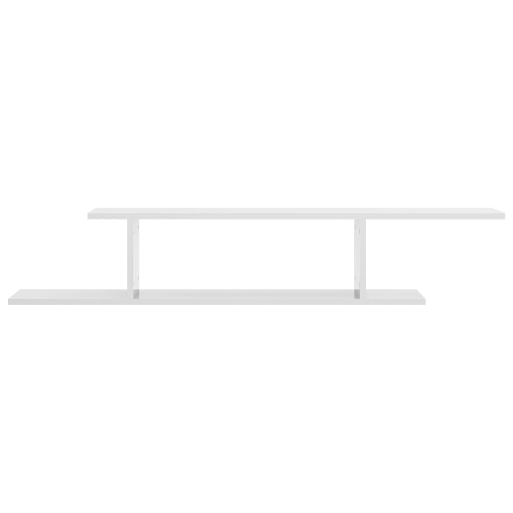 vidaXL Wall-Mounted TV Shelf High Gloss White 125x18x23 cm Engineered Wood