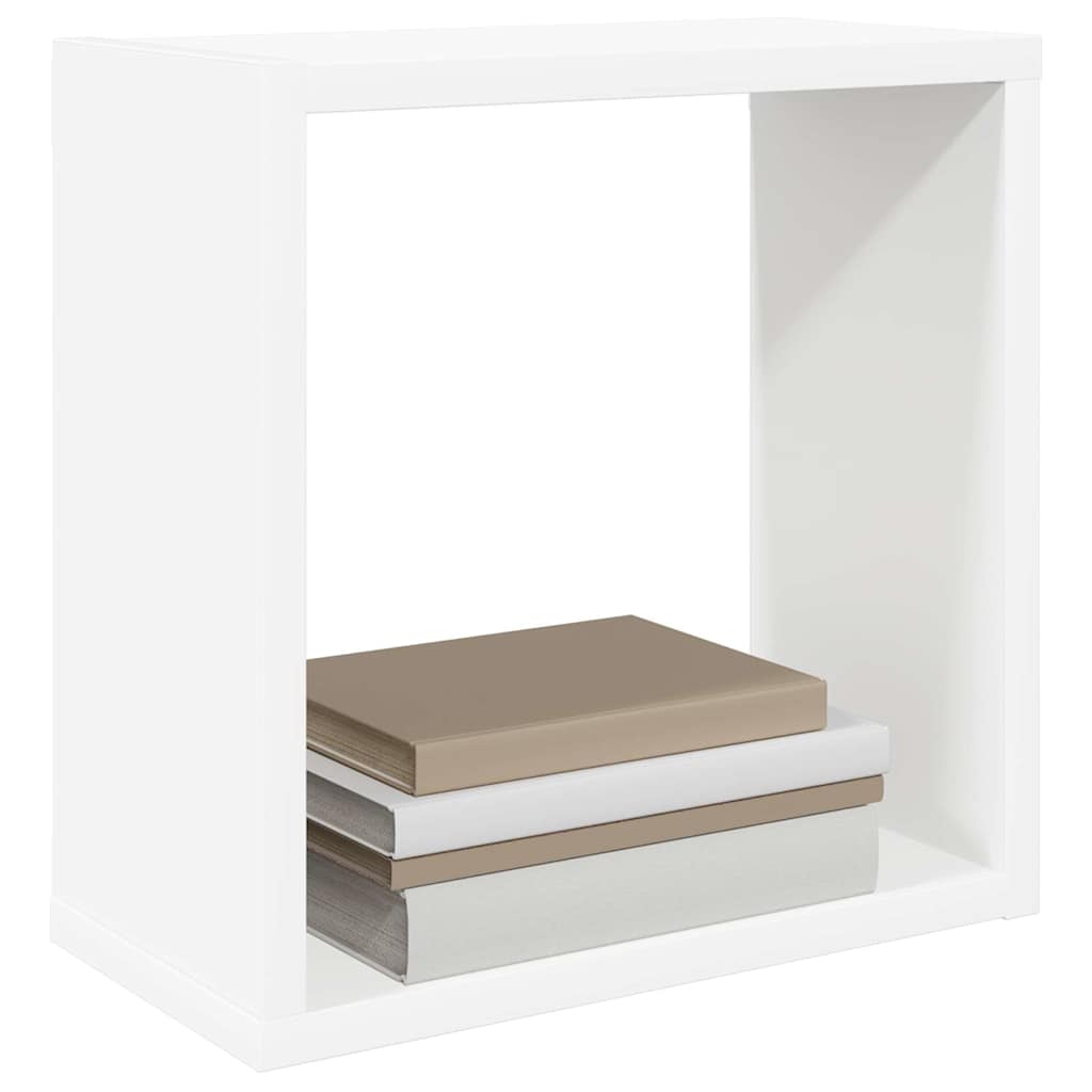 806998 vidaXL Wall Cube Shelves 2 pcs White 30x15x30 cm