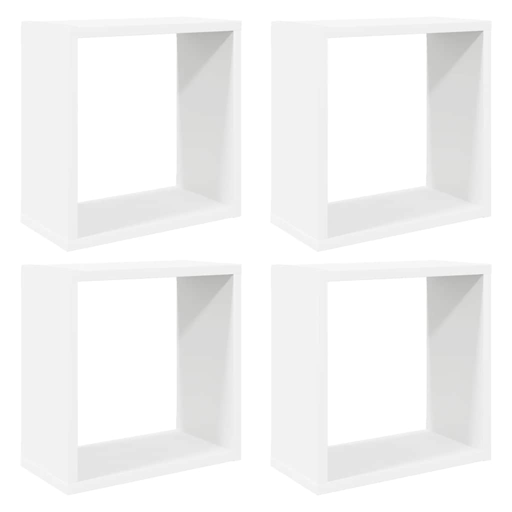 Wall Cube Shelves 4 pcs White 30x15x30 cm