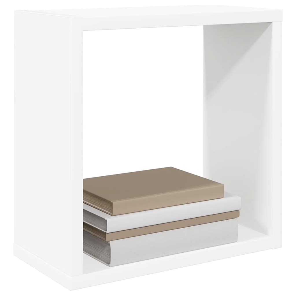 Wall Cube Shelves 4 pcs White 30x15x30 cm