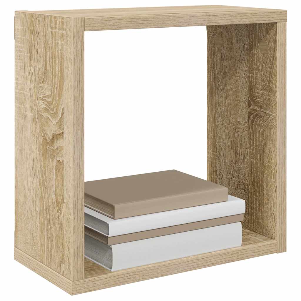 Wall Cube Shelves 2 pcs Sonoma Oak 30x15x30 cm