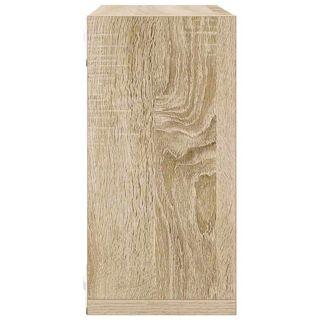 807007 vidaXL Wall Cube Shelves 2 pcs Sonoma Oak 30x15x30 cm