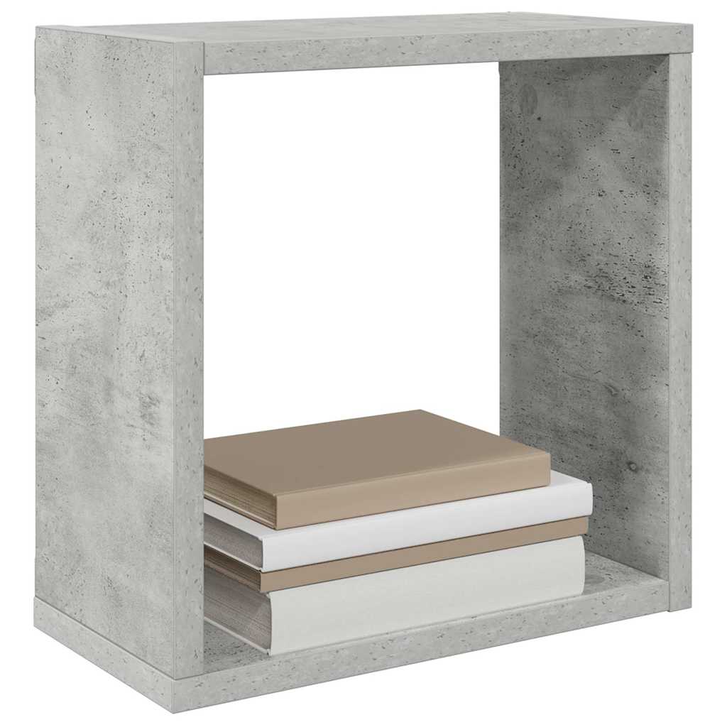 Wall Cube Shelves 4 pcs Concrete Grey 30x15x30 cm