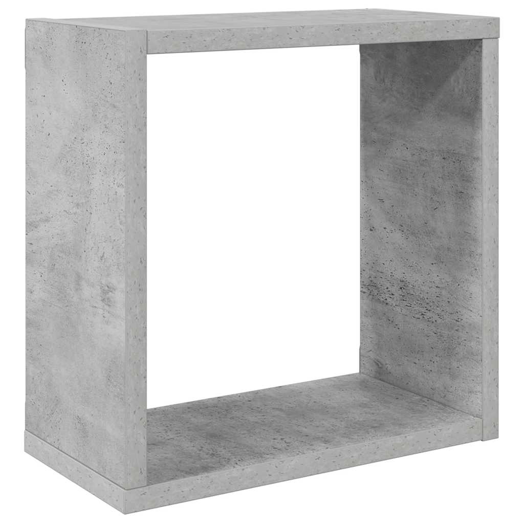 Wall Cube Shelves 4 pcs Concrete Grey 30x15x30 cm