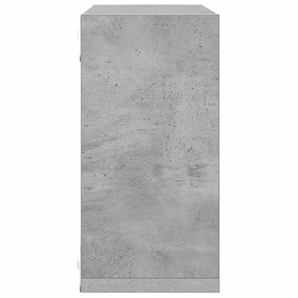 Wall Cube Shelves 4 pcs Concrete Grey 30x15x30 cm