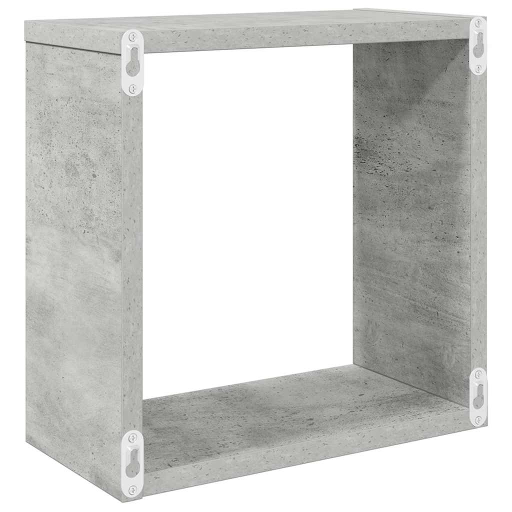 Wall Cube Shelves 4 pcs Concrete Grey 30x15x30 cm