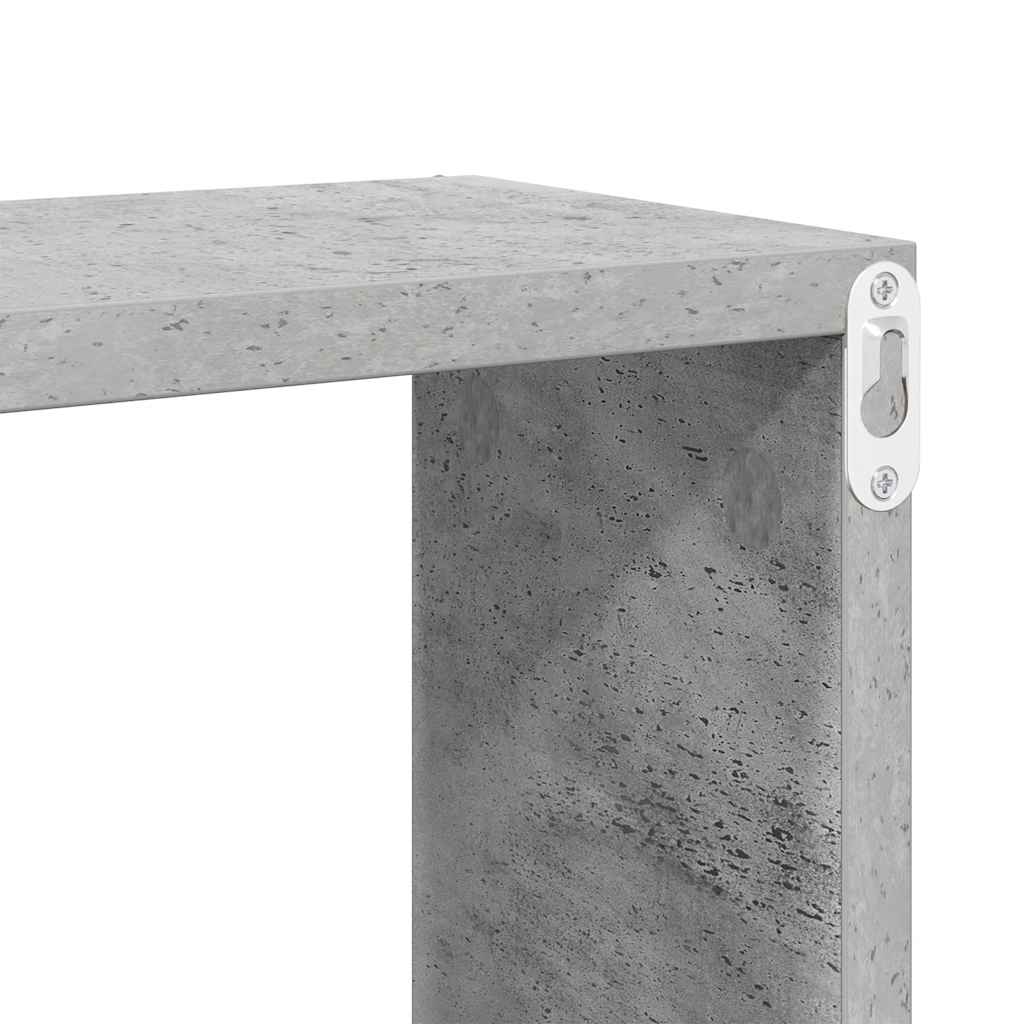 Wall Cube Shelves 4 pcs Concrete Grey 30x15x30 cm