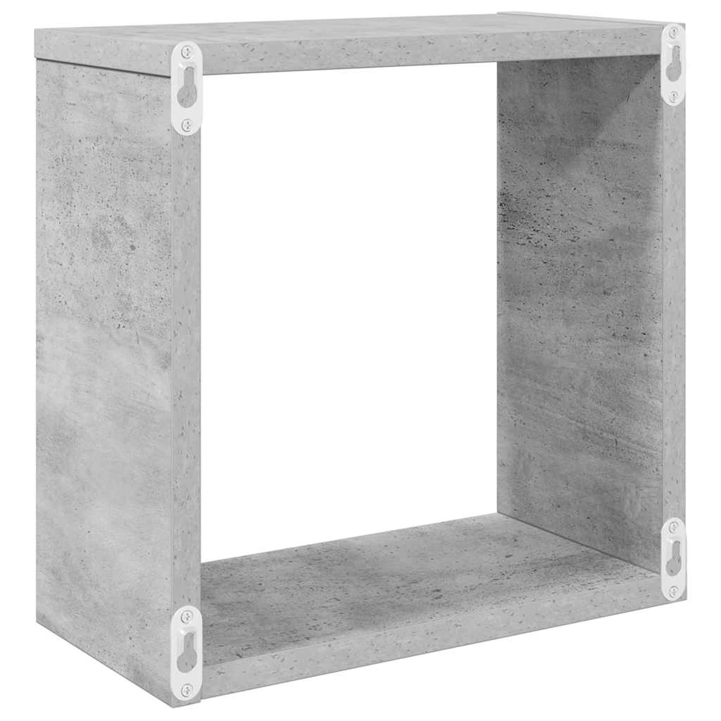 Wall Cube Shelves 6 pcs Concrete Grey 30x15x30 cm
