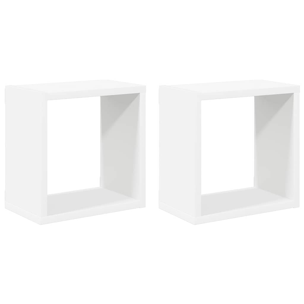 Wall Cube Shelves 2 pcs White 26x15x26 cm
