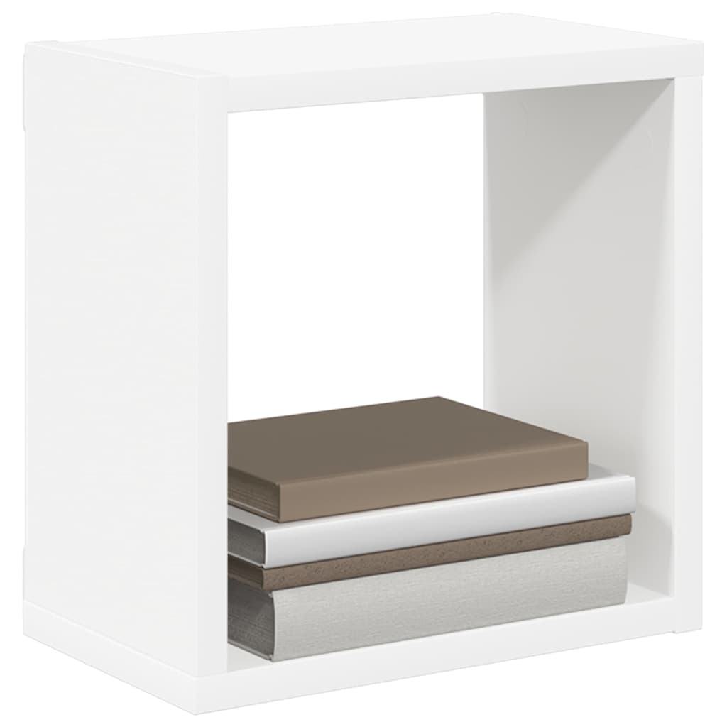 807026 vidaXL Wall Cube Shelves 4 pcs White 26x15x26 cm