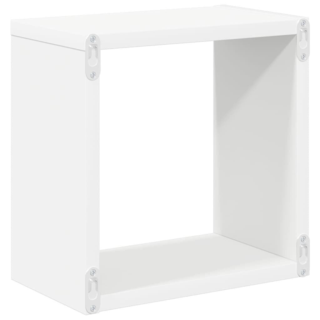 807026 vidaXL Wall Cube Shelves 4 pcs White 26x15x26 cm