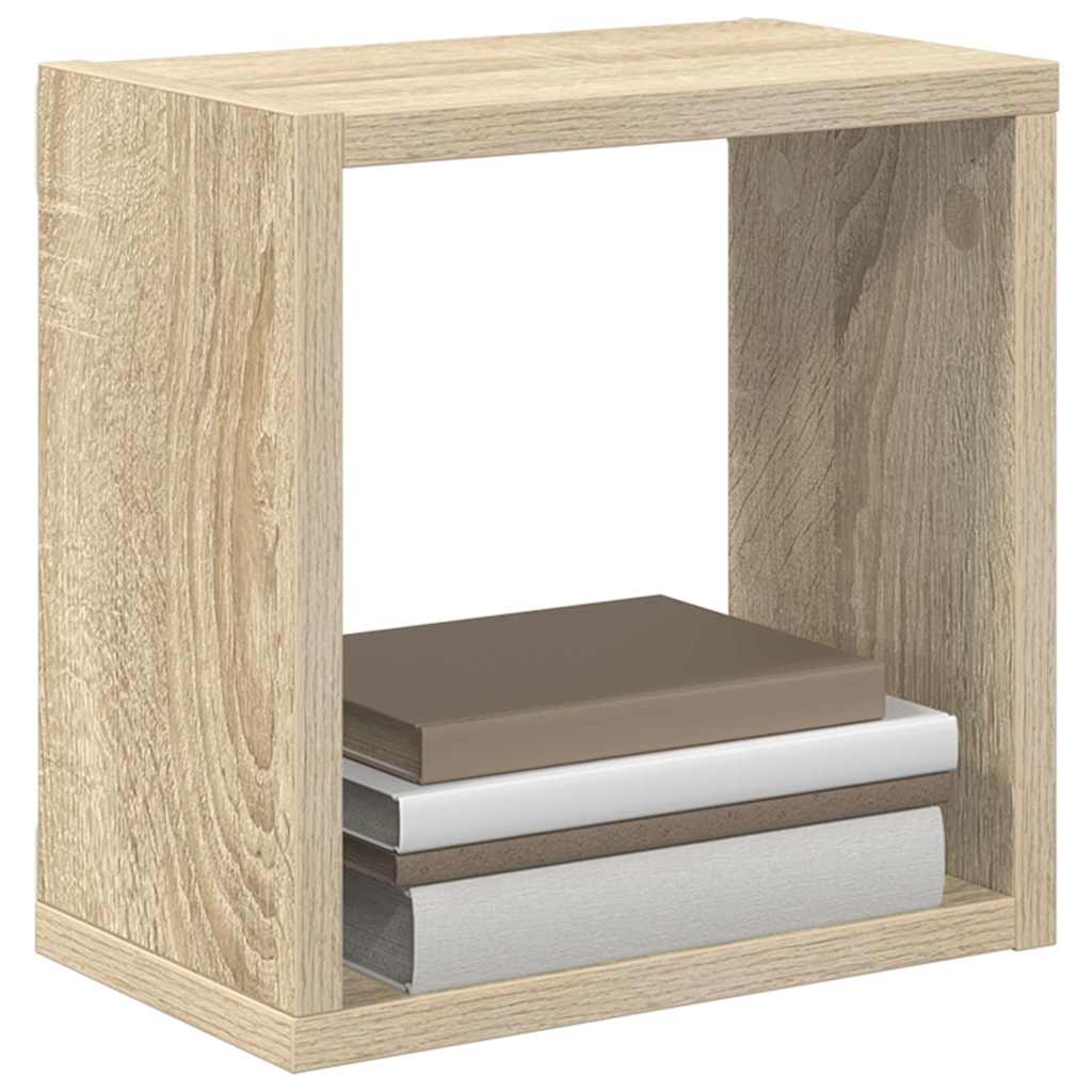 807034 vidaXL Wall Cube Shelves 2 pcs Sonoma Oak 26x15x26 cm