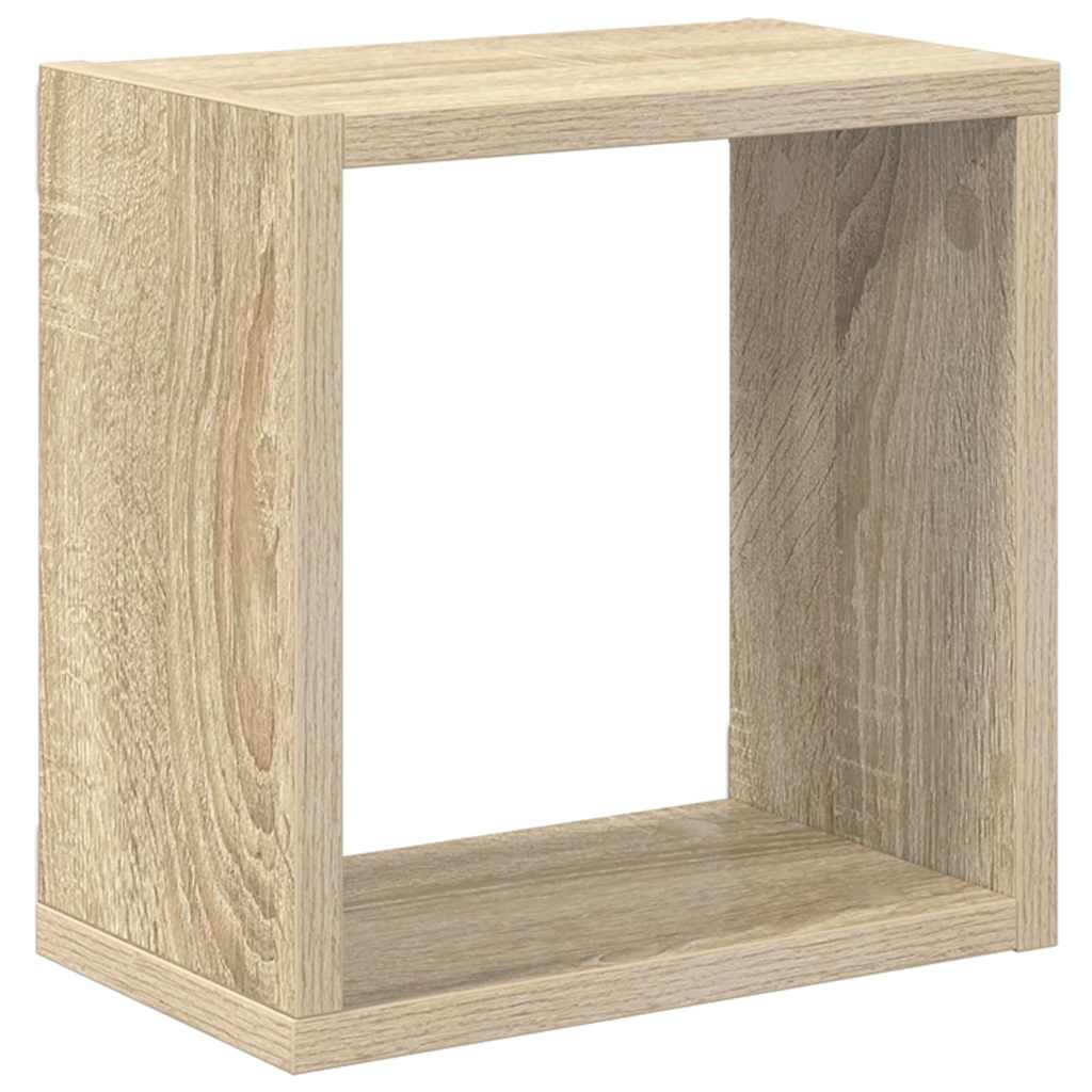 807034 vidaXL Wall Cube Shelves 2 pcs Sonoma Oak 26x15x26 cm