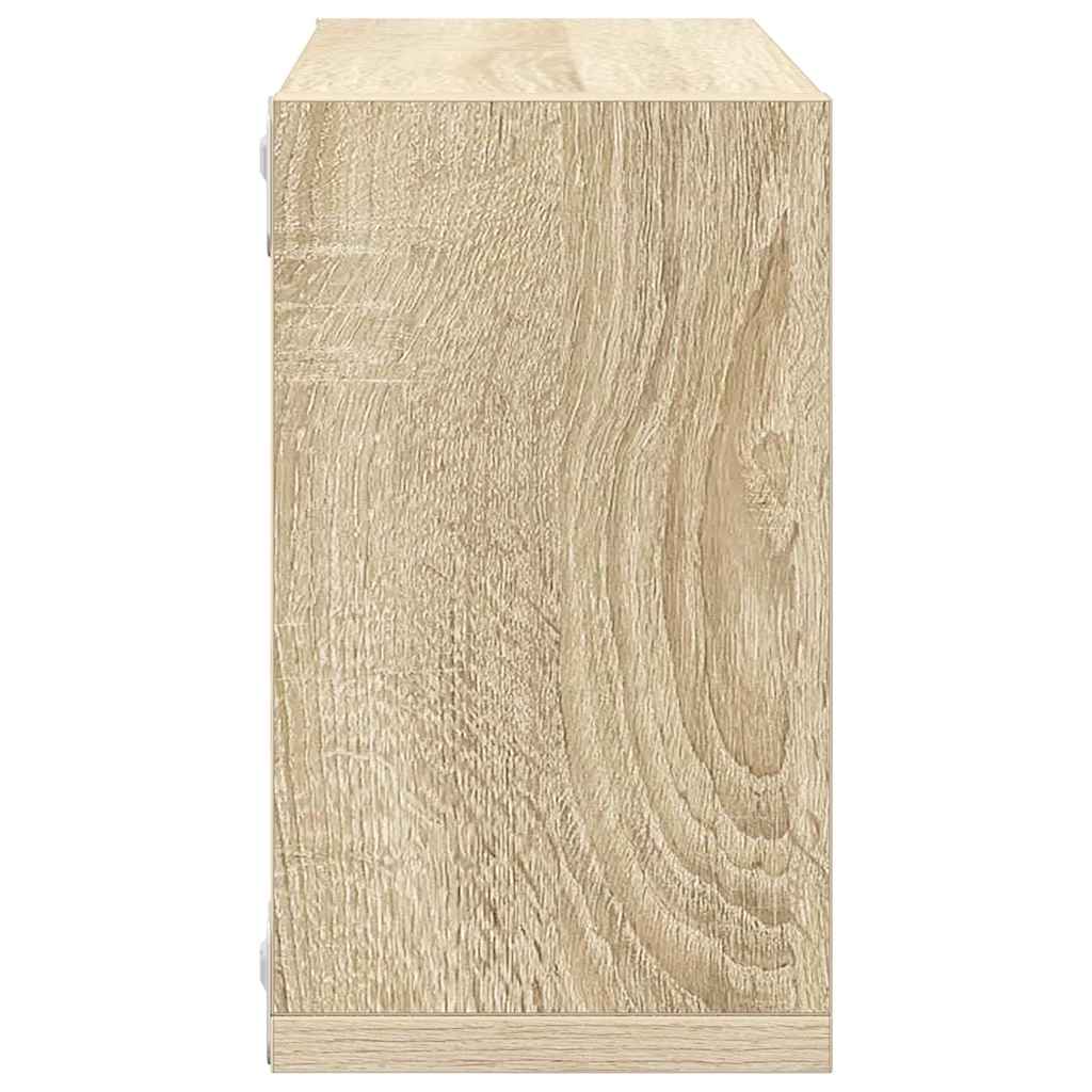 807034 vidaXL Wall Cube Shelves 2 pcs Sonoma Oak 26x15x26 cm