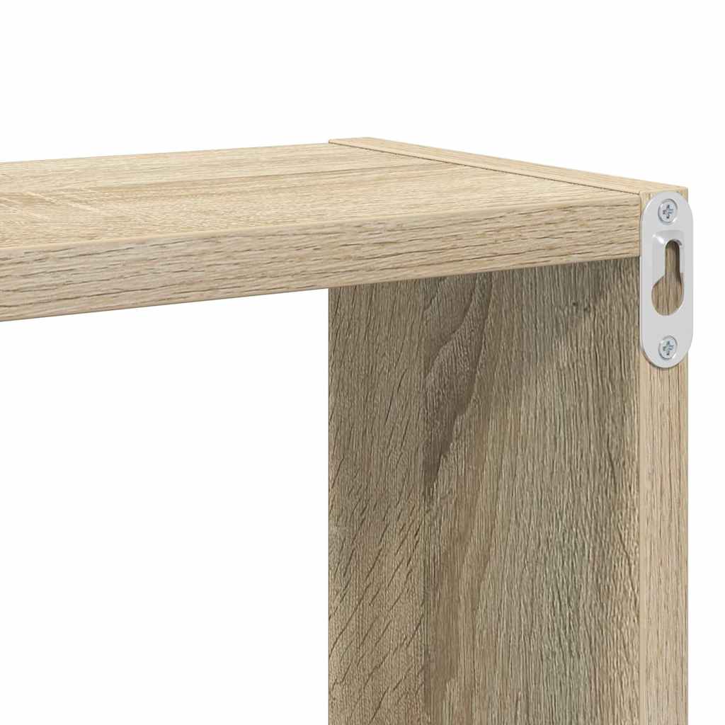 807034 vidaXL Wall Cube Shelves 2 pcs Sonoma Oak 26x15x26 cm