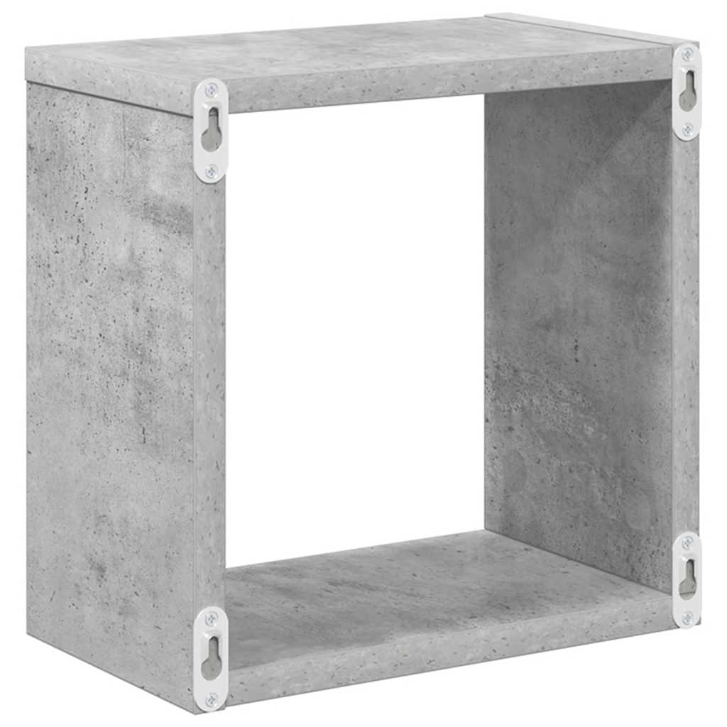 Wall Cube Shelves 4 pcs Concrete Grey 26x15x26 cm