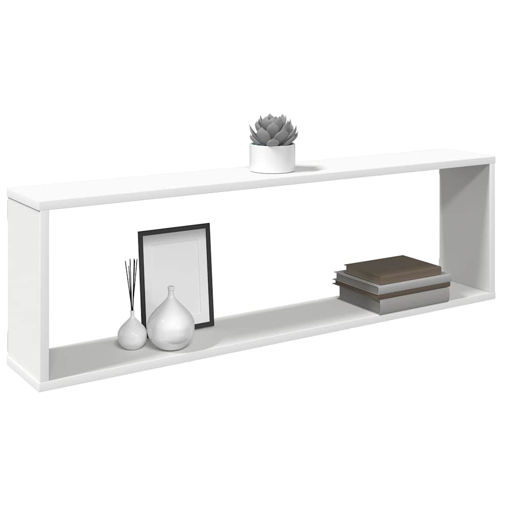 Wall Cube Shelf 4 pcs White 100x15x30 cm Engineered Wood