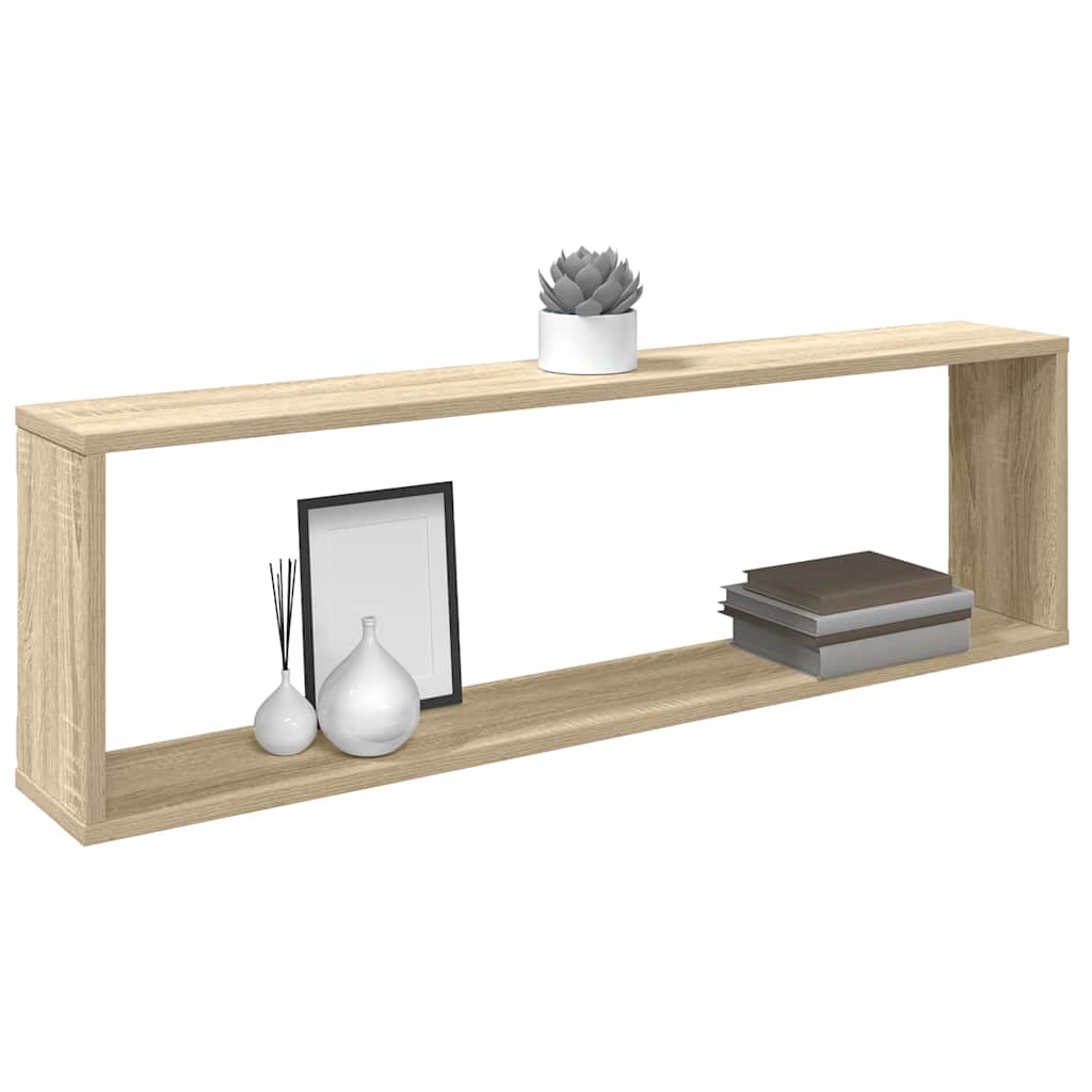 Wall Cube Shelf 4 pcs Sonoma Oak 100x15x30 cm Engineered Wood