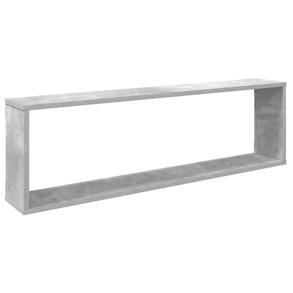 Wall Cube Shelf 2 pcs Concrete Grey 100x15x30 cm Engineered Wood