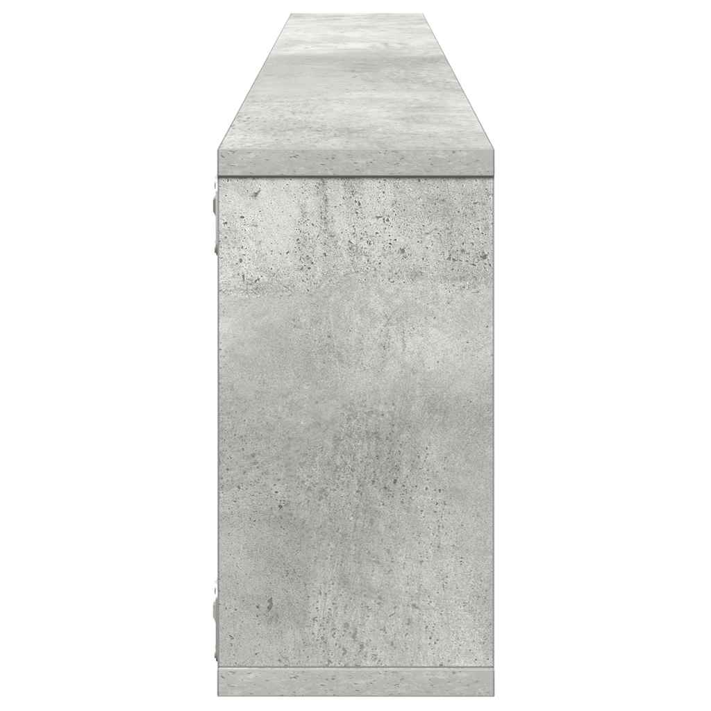 Wall Cube Shelf 2 pcs Concrete Grey 100x15x30 cm Engineered Wood