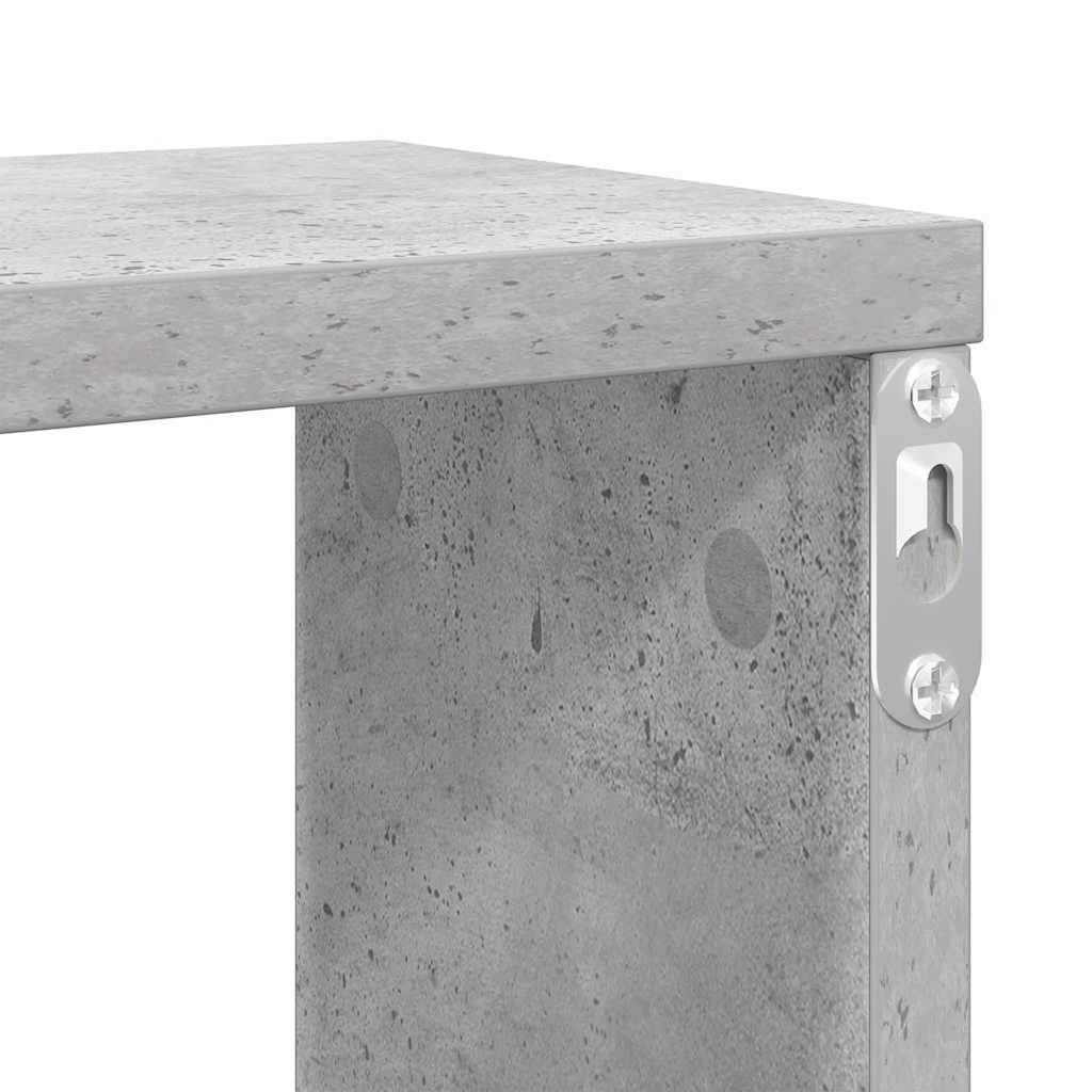 Wall Cube Shelf 2 pcs Concrete Grey 100x15x30 cm Engineered Wood
