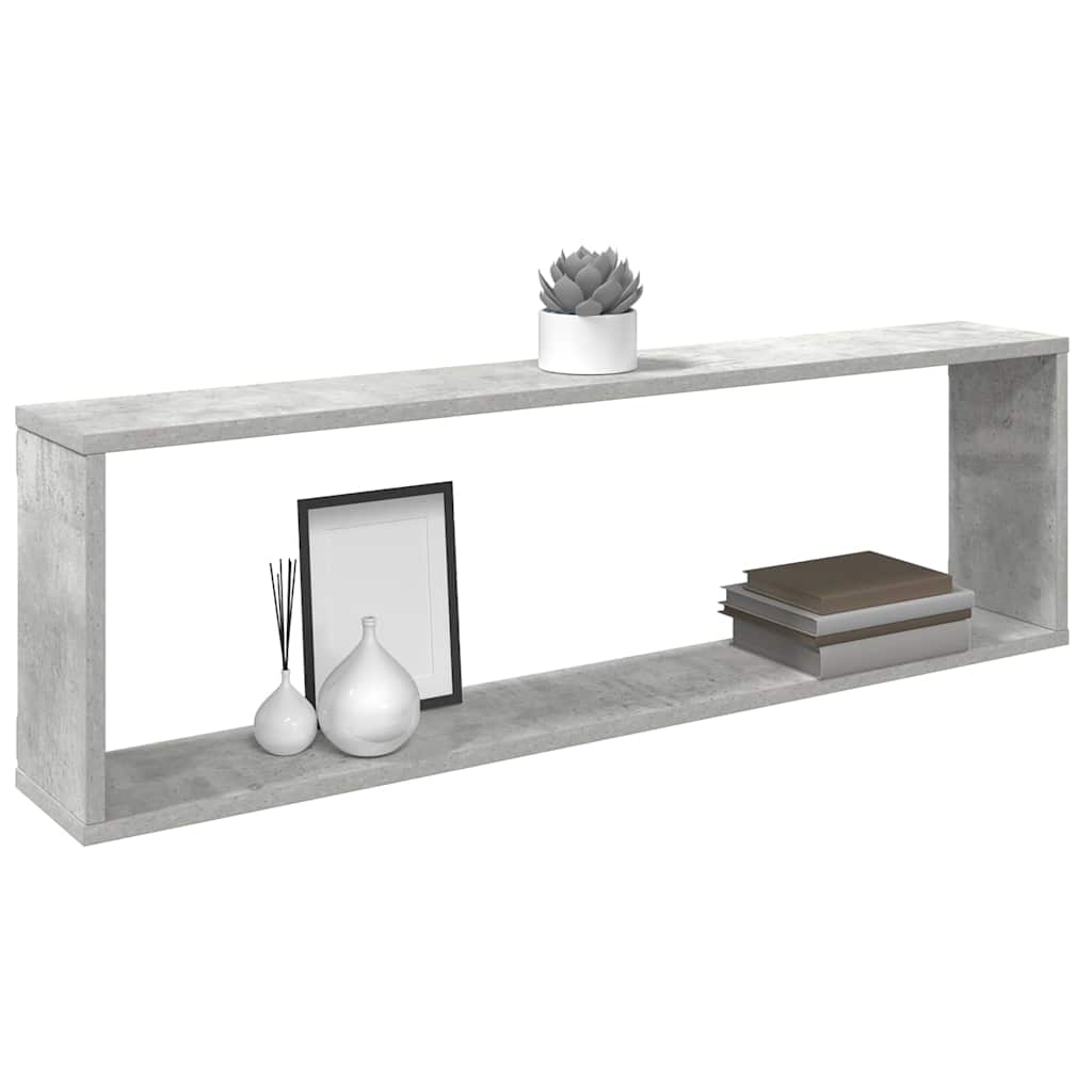 Wall Cube Shelves 4 pcs Concrete Grey 100x15x30 cm