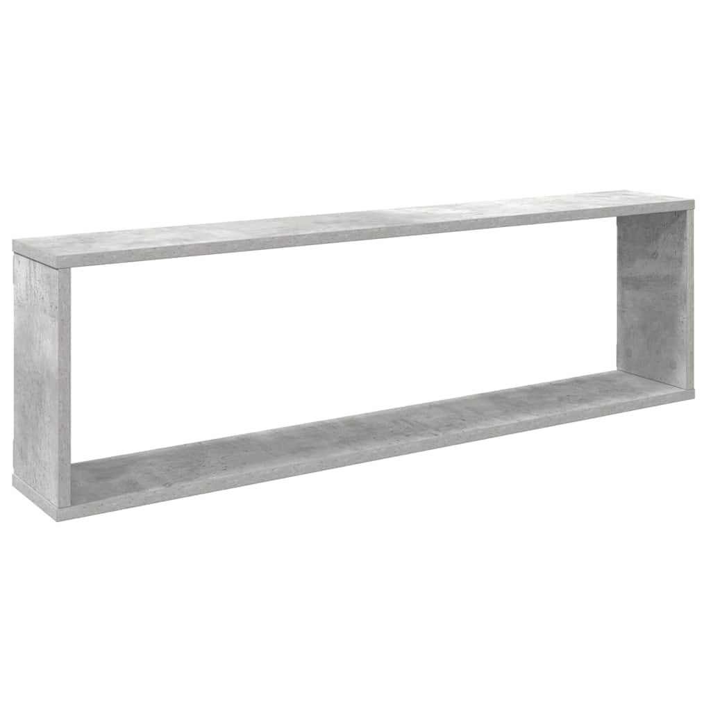 Wall Cube Shelves 4 pcs Concrete Grey 100x15x30 cm