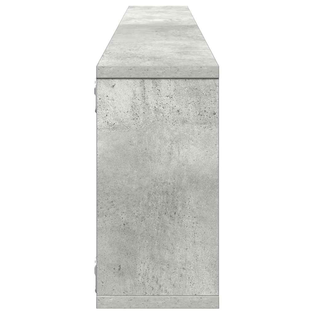 Wall Cube Shelves 4 pcs Concrete Grey 100x15x30 cm