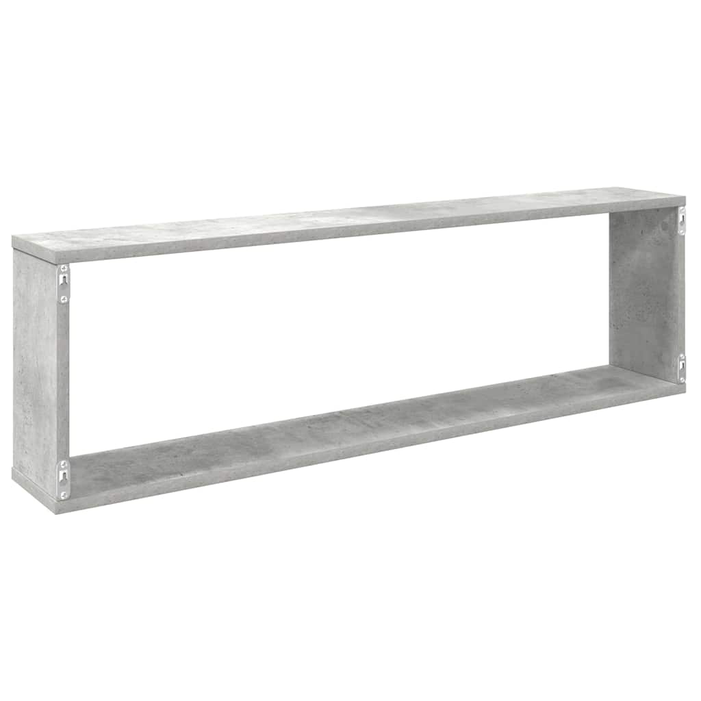 Wall Cube Shelves 4 pcs Concrete Grey 100x15x30 cm