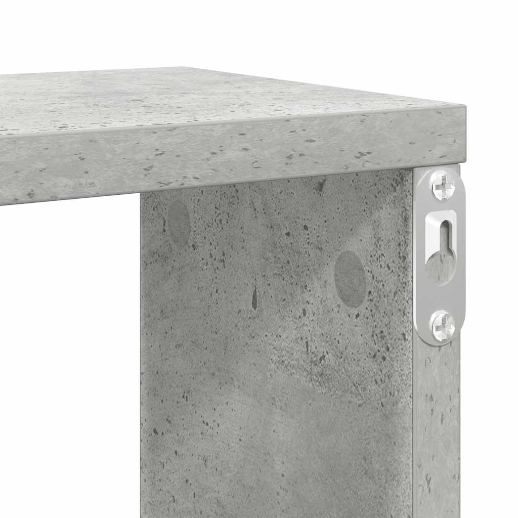 Wall Cube Shelf 4 pcs Concrete Grey 100x15x30 cm Engineered Wood