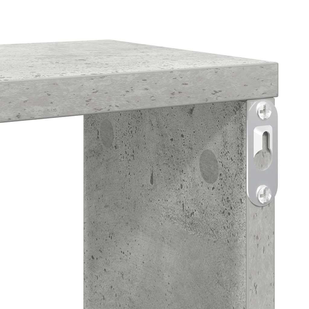 Wall Cube Shelves 4 pcs Concrete Grey 100x15x30 cm
