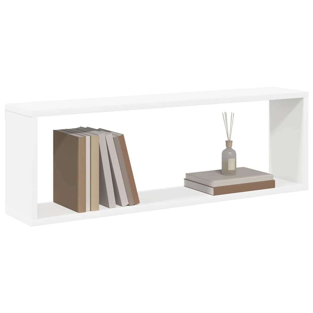 807106 vidaXL Wall Cube Shelves 2 pcs White 80x15x26,5 cm Engineered Wood