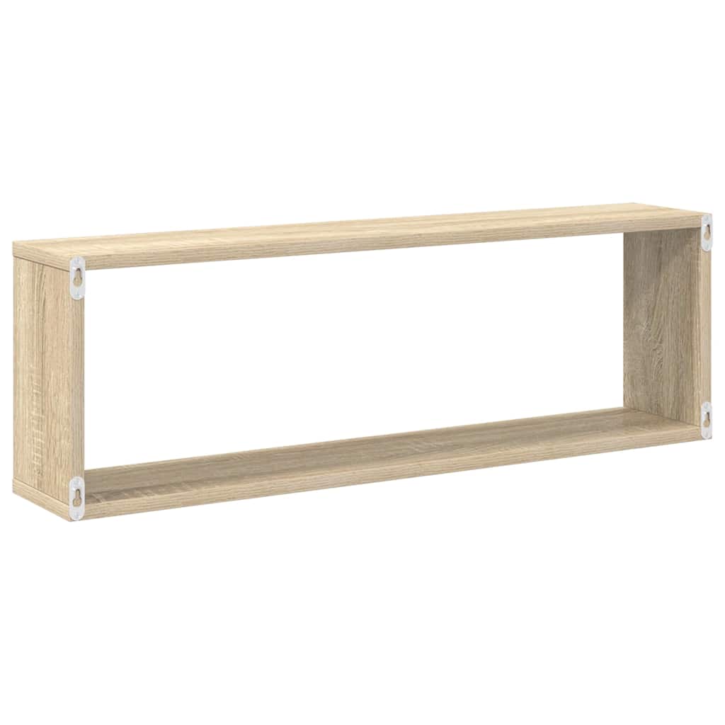 807115 vidaXL Wall Cube Shelves 2 pcs Sonoma Oak 80x15x26,5 cm Engineered Wood