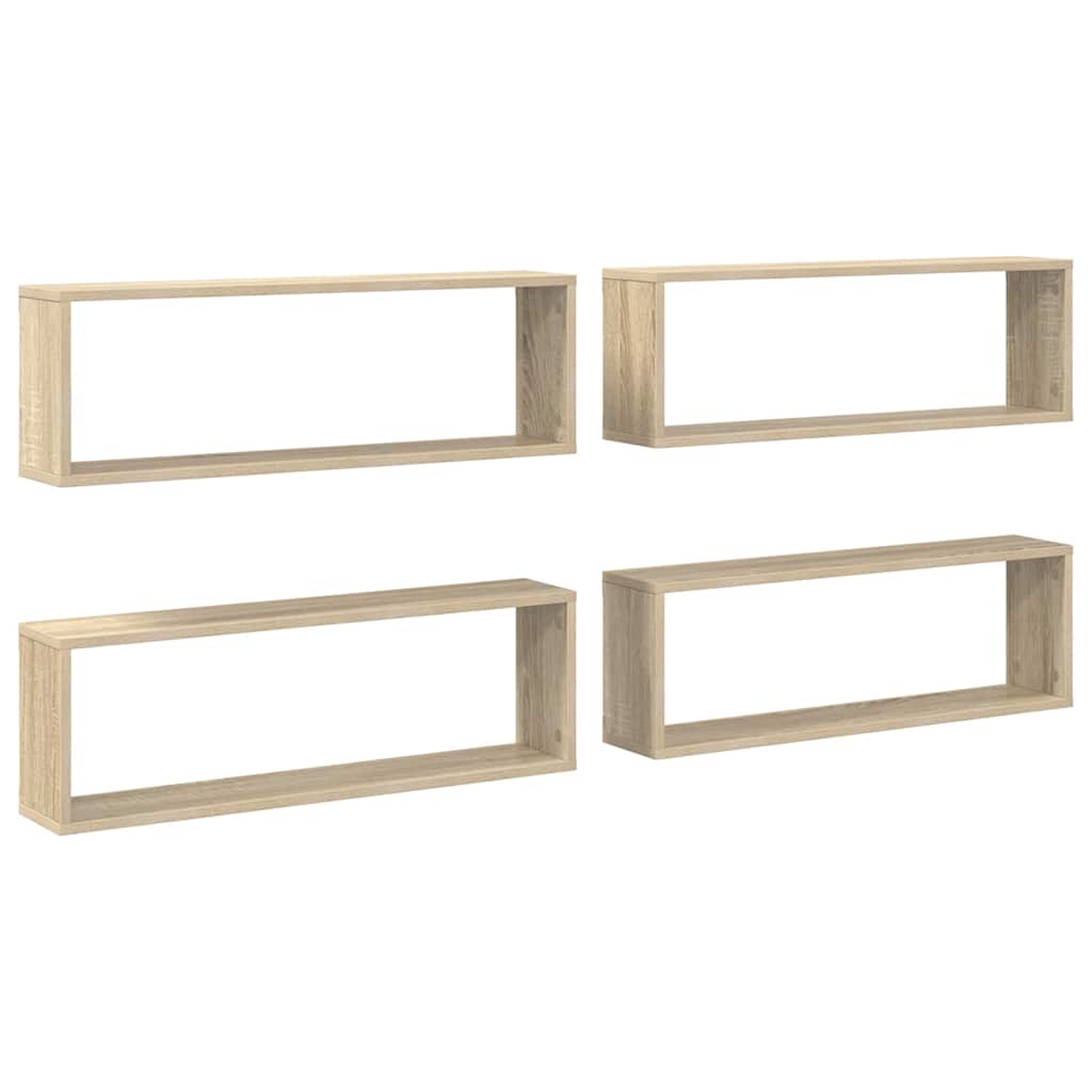 Wall Cube Shelf 4 pcs Sonoma Oak 80x15x26.5 cm Engineered Wood
