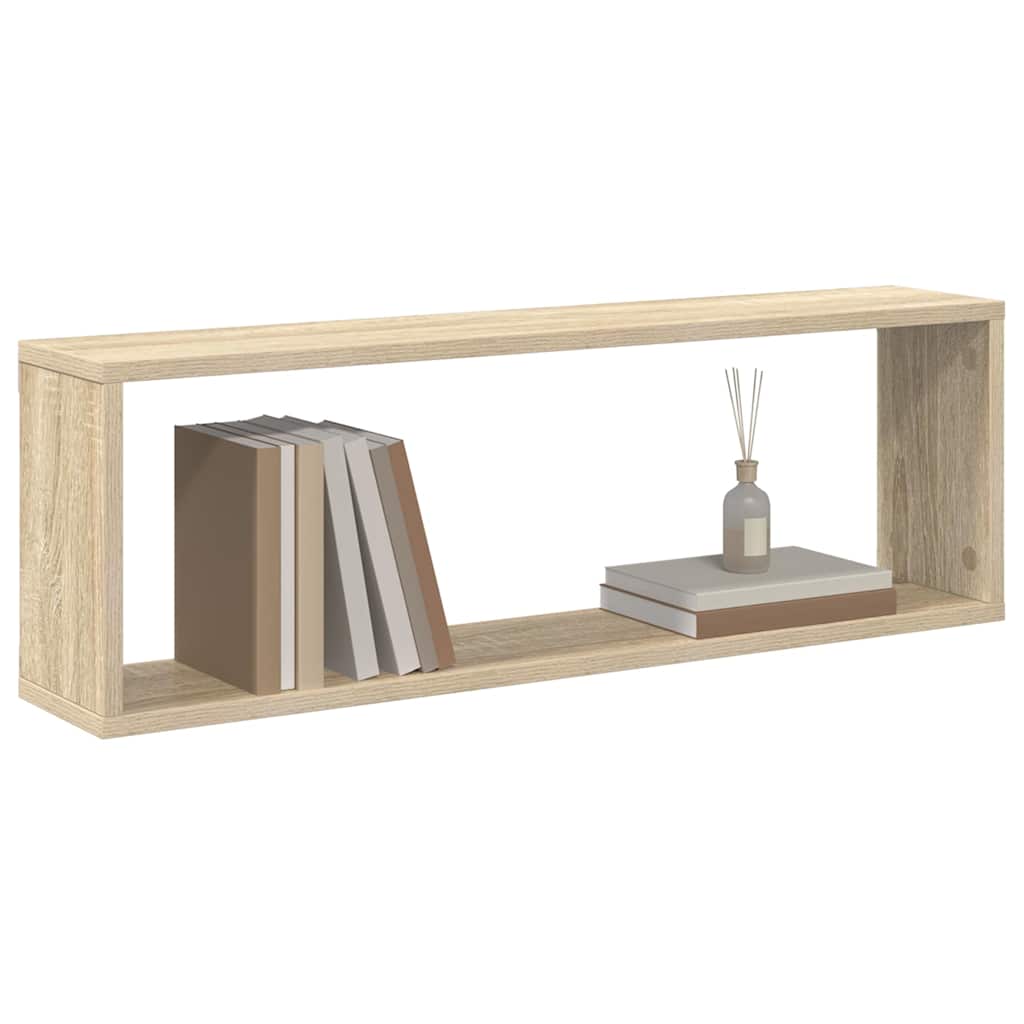 807116 vidaXL Wall Cube Shelves 4 pcs Sonoma Oak 80x15x26,5 cm Engineered Wood