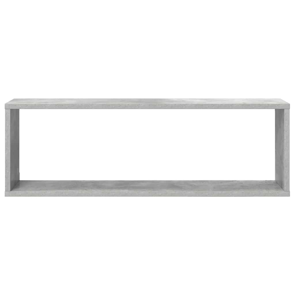 Wall Cube Shelf 2 pcs Concrete Grey 80x15x26.5 cm Engineered Wood