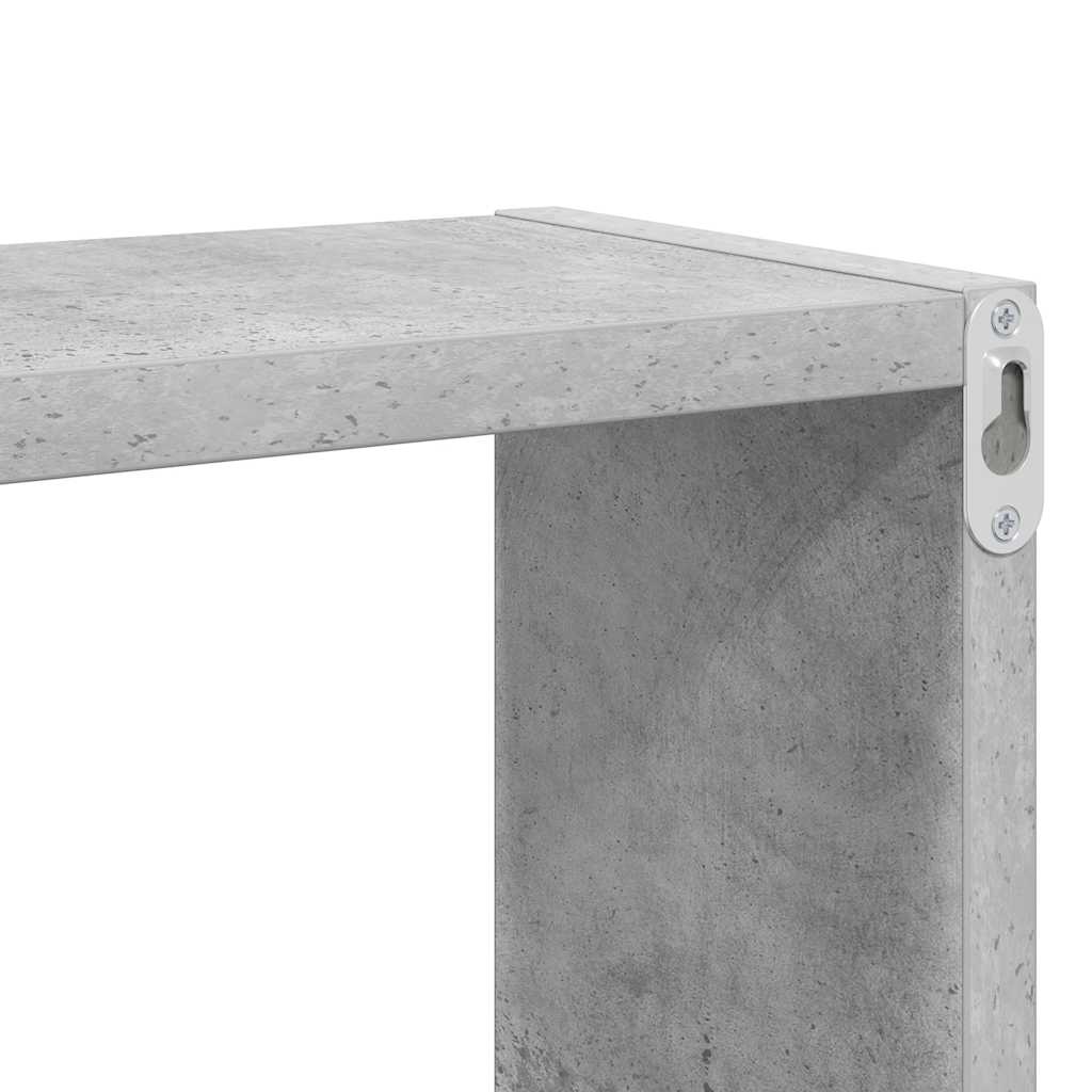 Wall Cube Shelf 2 pcs Concrete Grey 80x15x26.5 cm Engineered Wood