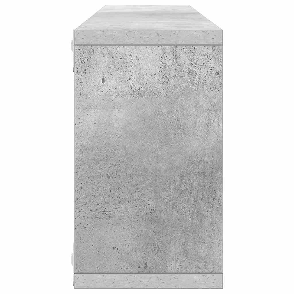 Wall Cube Shelves 4 pcs Concrete Grey 80x15x26.5 cm