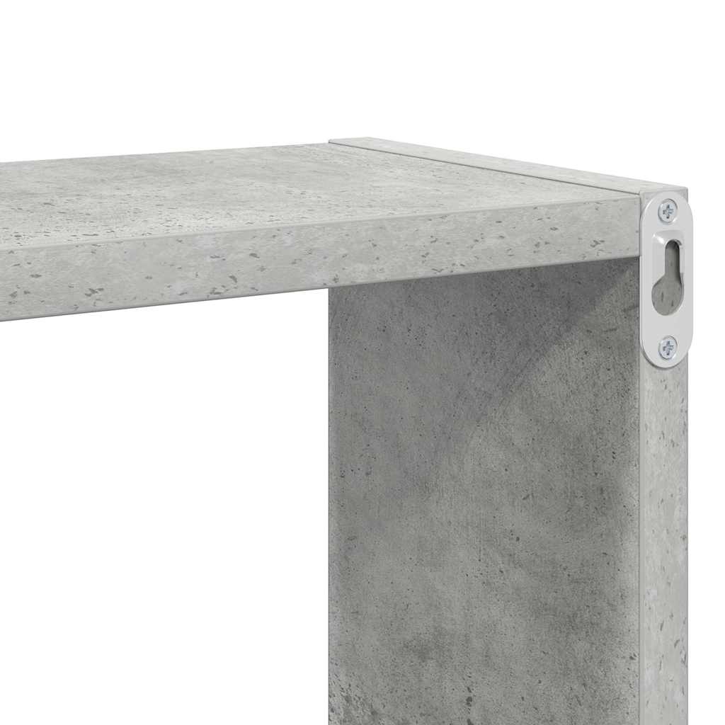 Wall Cube Shelves 4 pcs Concrete Grey 80x15x26.5 cm