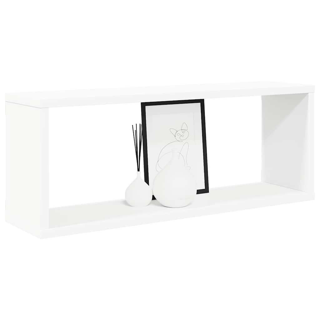 Wall Cube Shelf 2 pcs White 60x15x23 cm Engineered Wood