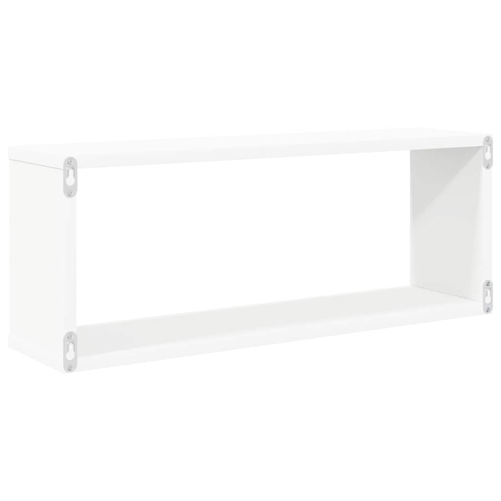 807133 vidaXL Wall Cube Shelves 2 pcs White 60x15x23 cm Engineered Wood