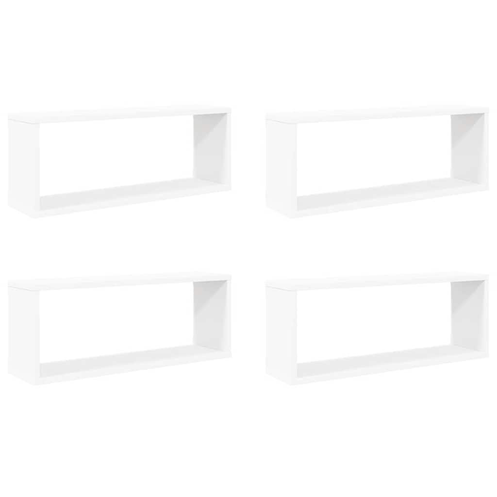 Wall Cube Shelf 4 pcs White 60x15x23 cm Engineered Wood
