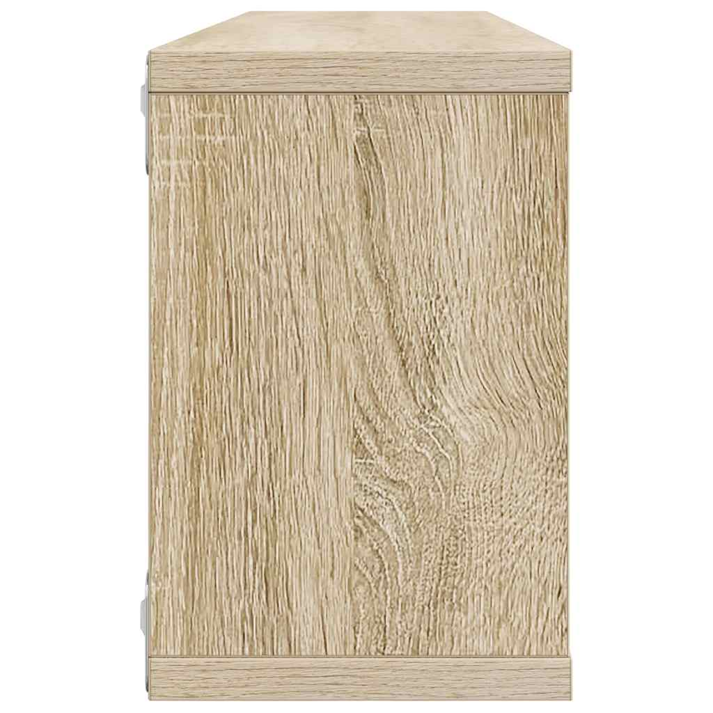 Wall Cube Shelf 2 pcs Sonoma Oak 60x15x23 cm Engineered Wood