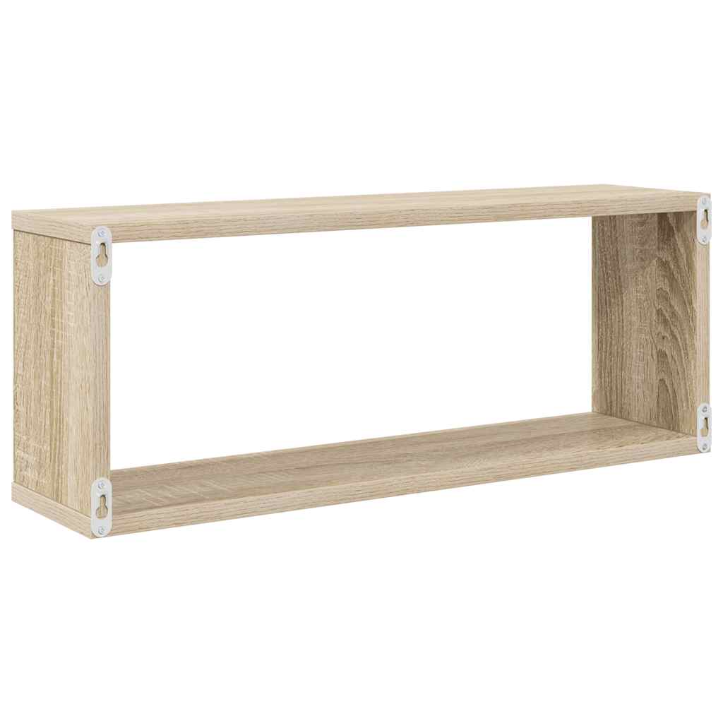 Wall Cube Shelf 2 pcs Sonoma Oak 60x15x23 cm Engineered Wood