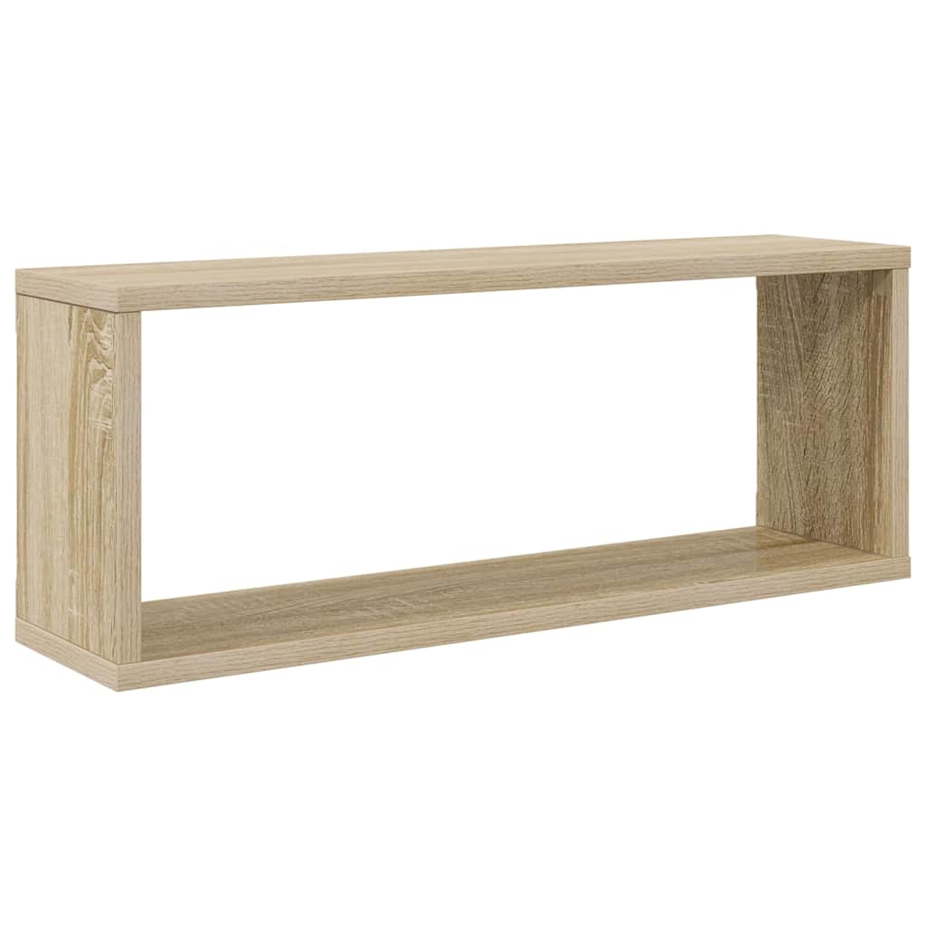 807143 vidaXL Wall Cube Shelves 4 pcs Sonoma Oak 60x15x23 cm Engineered Wood