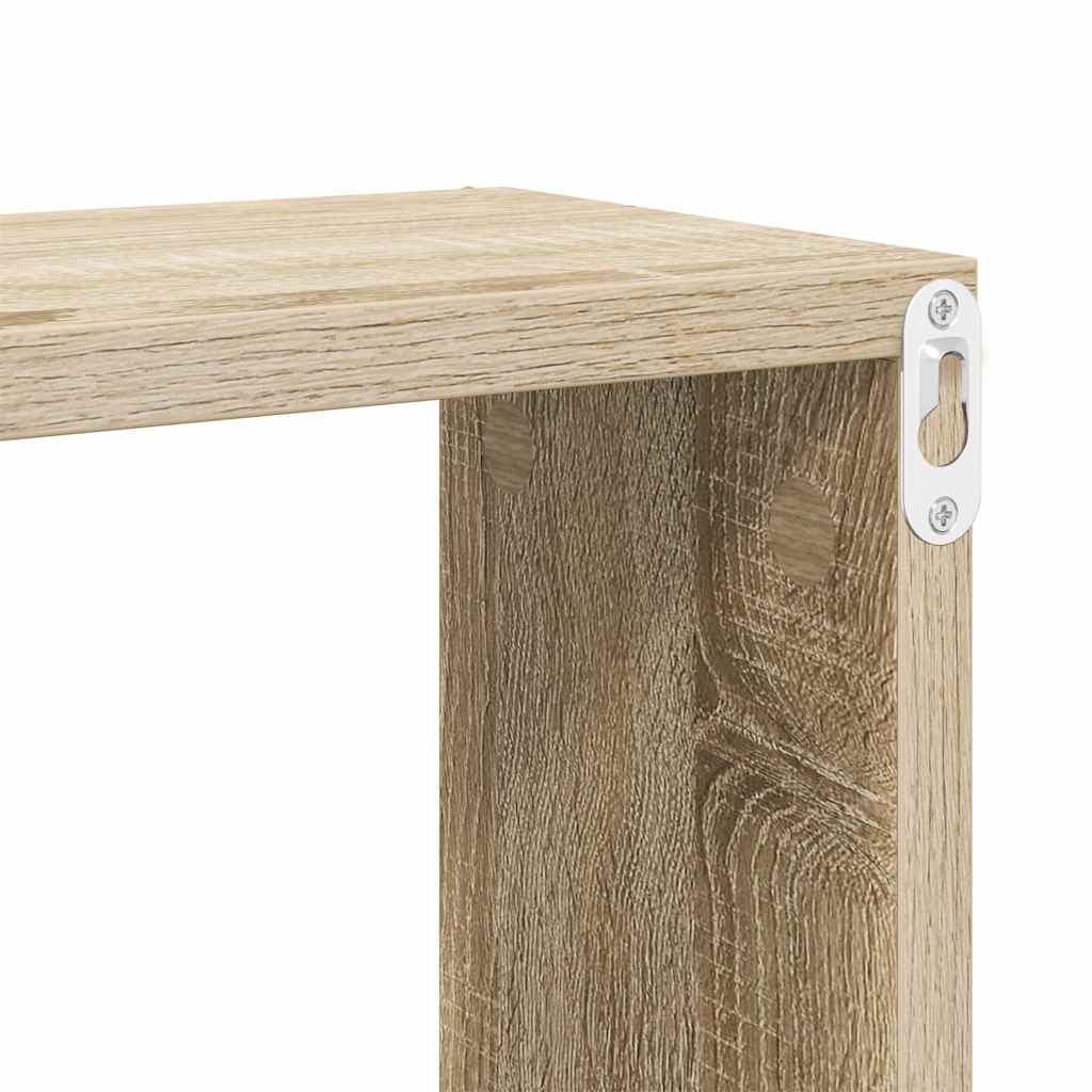 807143 vidaXL Wall Cube Shelves 4 pcs Sonoma Oak 60x15x23 cm Engineered Wood
