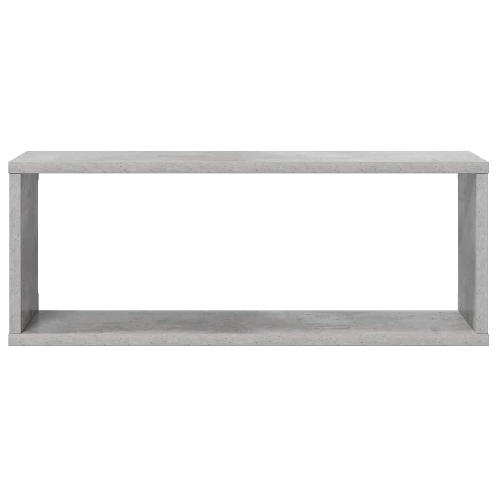 Wall Cube Shelf 2 pcs Concrete Grey 60x15x23 cm Engineered Wood