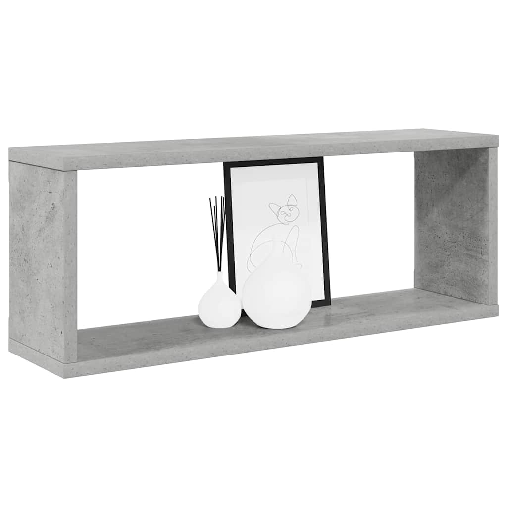 807147 vidaXL Wall Cube Shelves 6 pcs Concrete Grey 60x15x23 cm Engineered Wood
