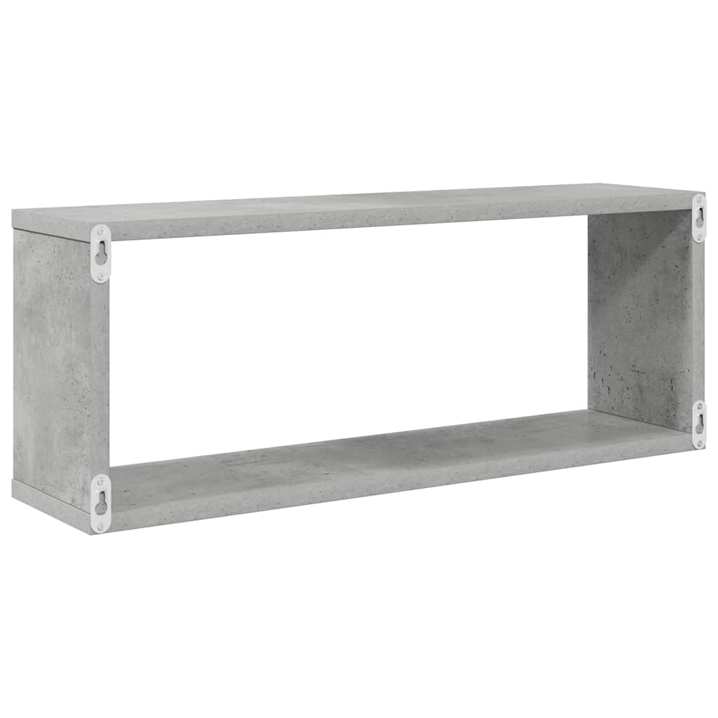 807147 vidaXL Wall Cube Shelves 6 pcs Concrete Grey 60x15x23 cm Engineered Wood