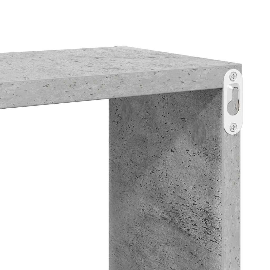 807147 vidaXL Wall Cube Shelves 6 pcs Concrete Grey 60x15x23 cm Engineered Wood